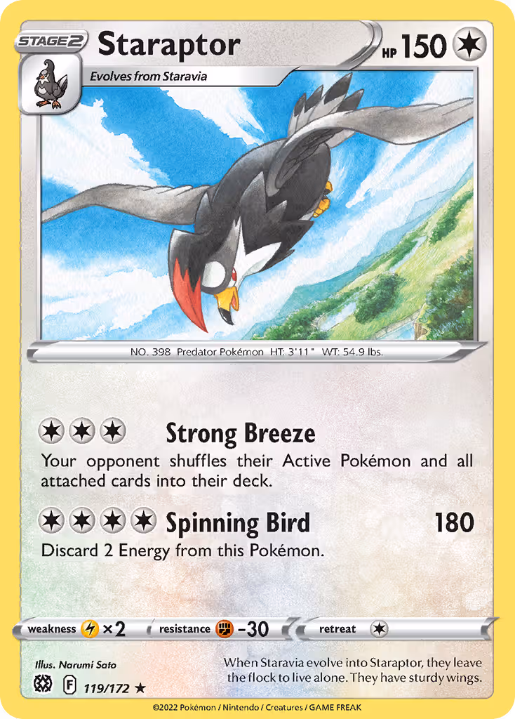 Staraptor 119/172 Pokemon card