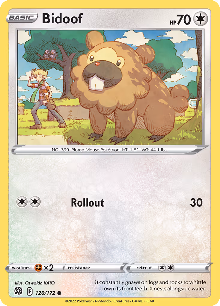 Bidoof 120/172 Pokemon card