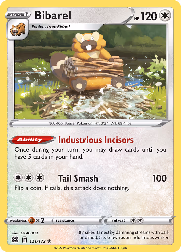 Bibarel 121/172 Pokemon card