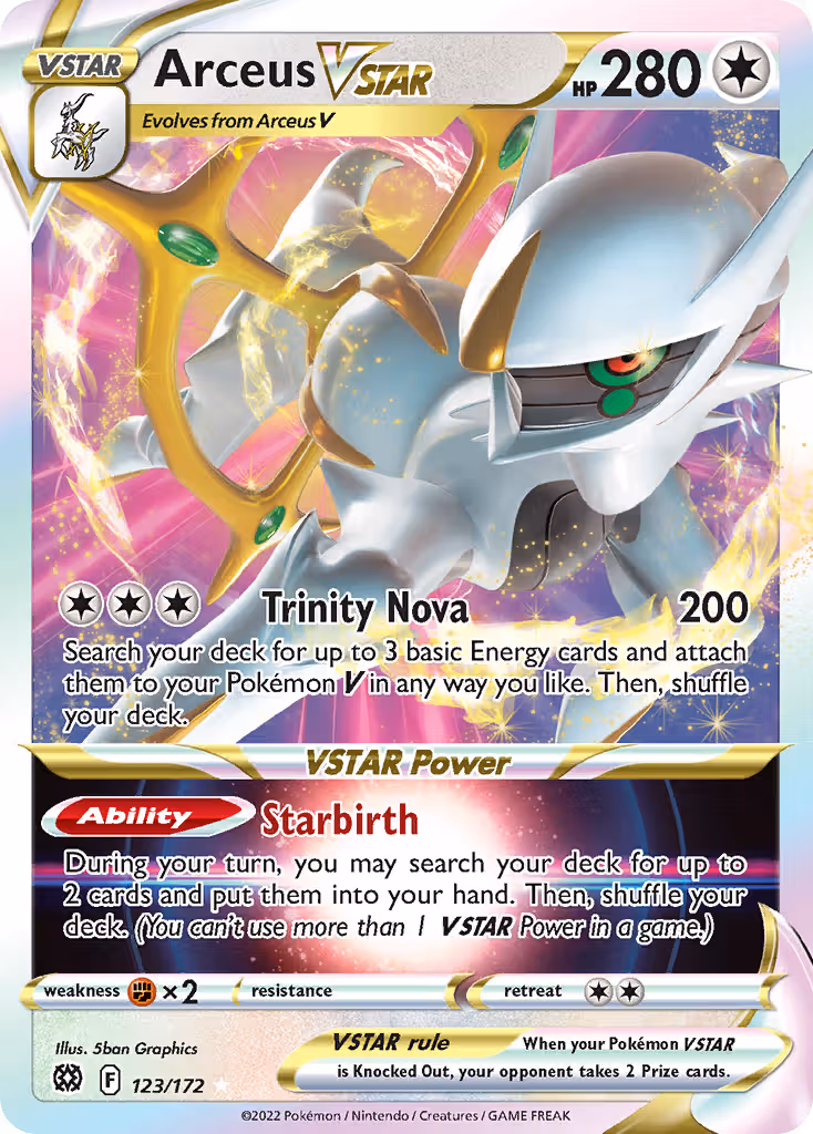 Arceus VSTAR 123/172 Pokemon card