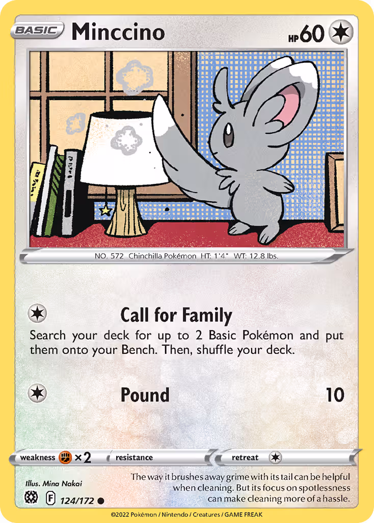 Minccino 124/172 Pokemon card