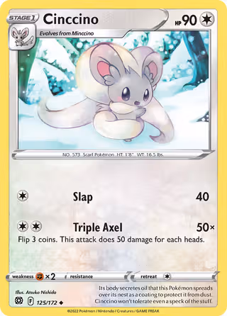Cinccino 125/172 Pokemon card
