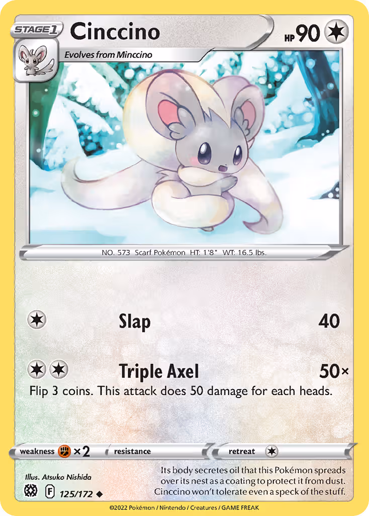 Cinccino 125/172 Pokemon card