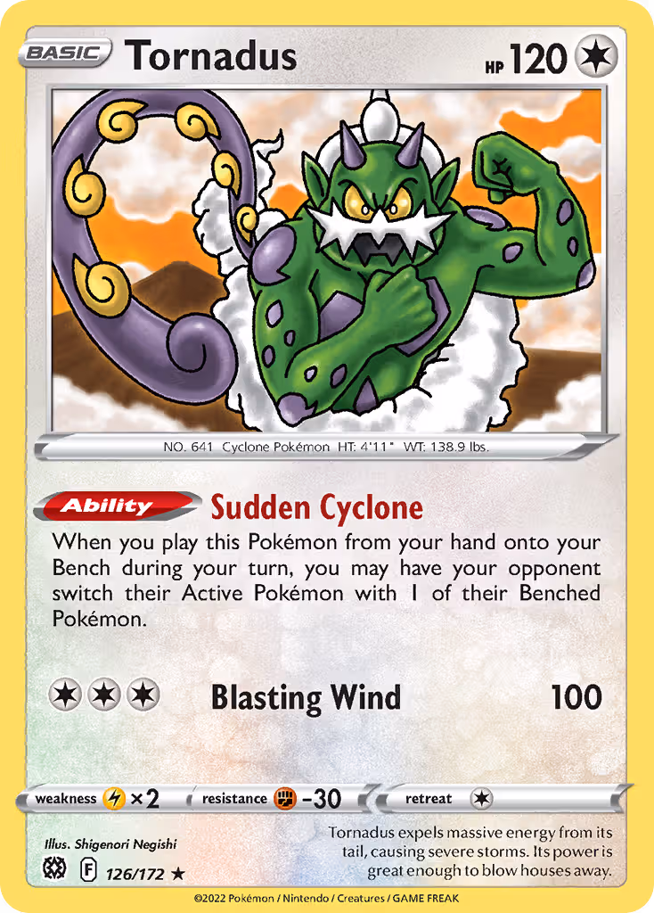 Tornadus 126/172 Pokemon card