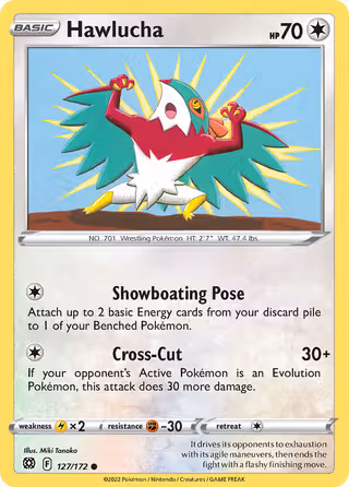 Hawlucha 127/172 Pokemon card