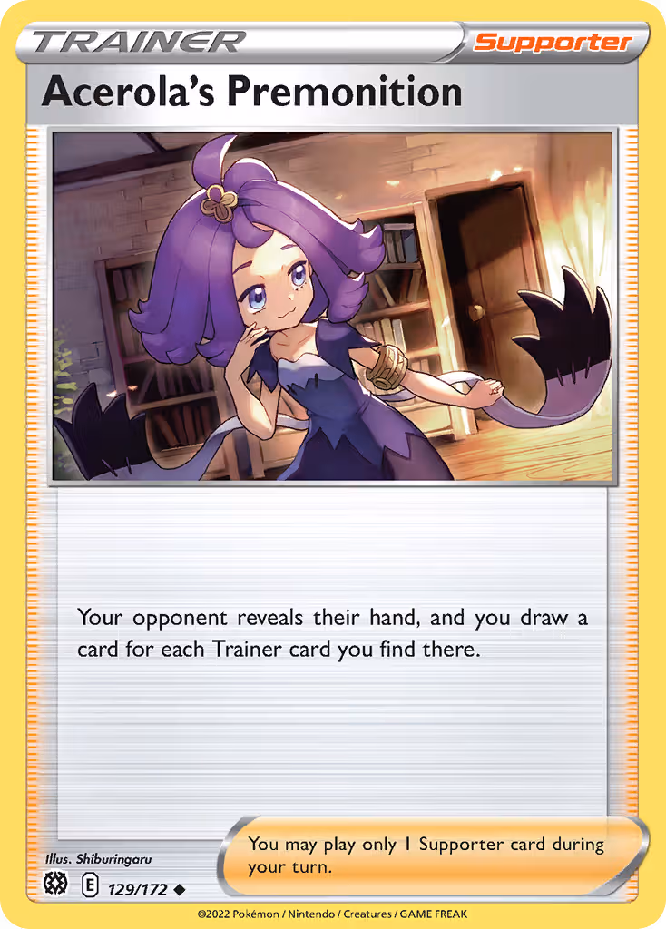 Acerola's Premonition 129/172 Pokemon card