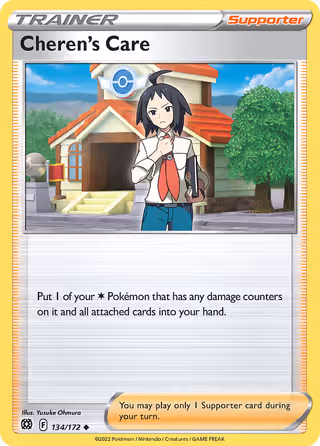 Cheren's Care 134/172 Pokemon card