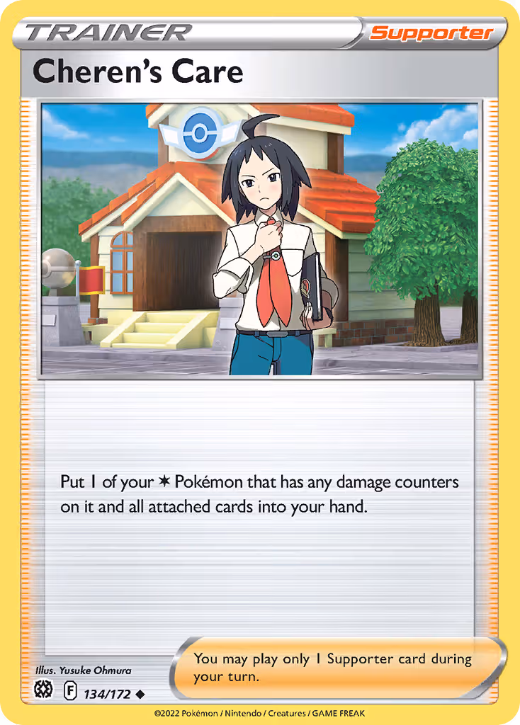 Cheren's Care 134/172 Pokemon card