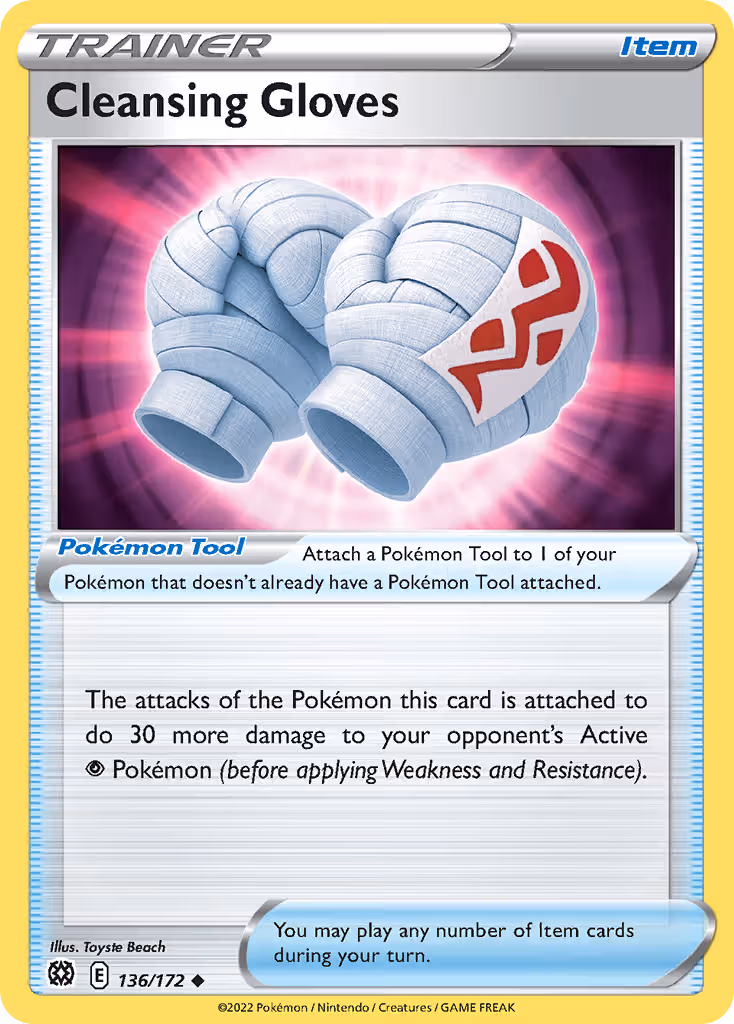 Cleansing Gloves 136/172 Pokemon card