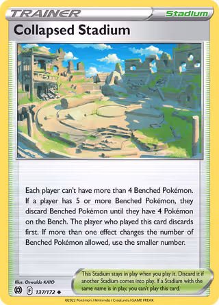 Collapsed Stadium 137/172 Pokemon card