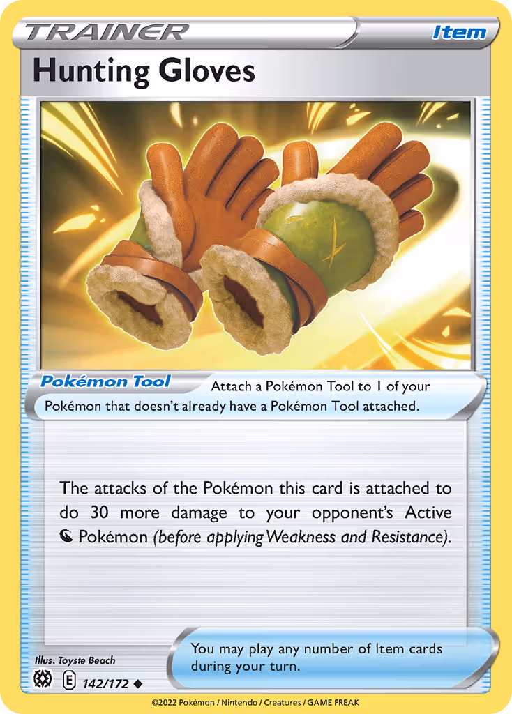 Hunting Gloves 142/172 Pokemon card