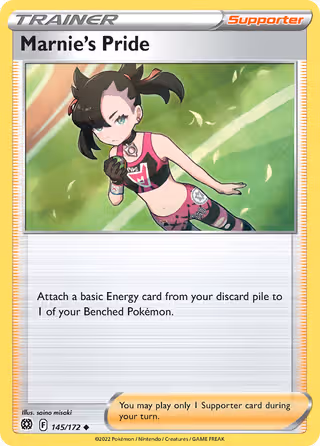 Marnie's Pride 145/172 Pokemon card