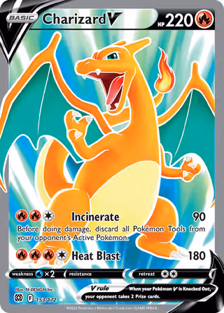 Charizard V 153/172 Pokemon card
