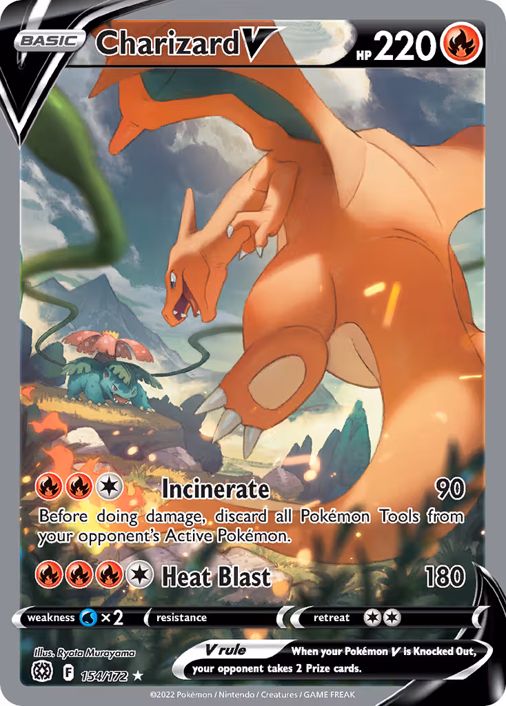 Charizard V 154/172 Pokemon card