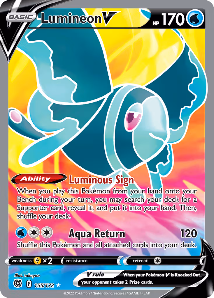 Lumineon V 155/172 Pokemon card