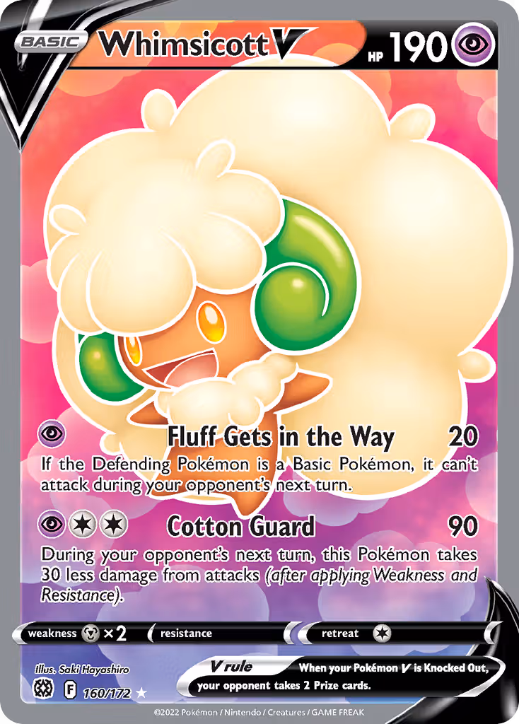 Whimsicott V 160/172 Pokemon card