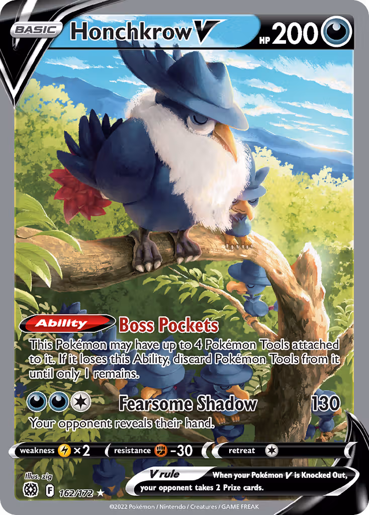 Honchkrow V 162/172 Pokemon card