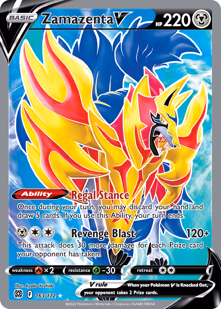 Zamazenta V 163/172 Pokemon card
