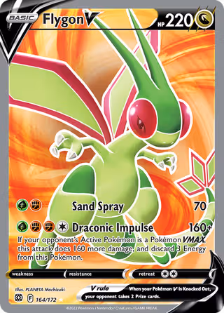 Flygon V 164/172 Pokemon card