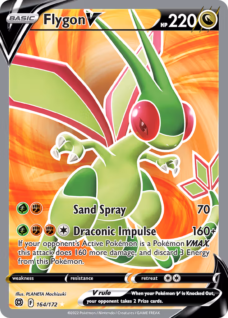 Flygon V 164/172 Pokemon card