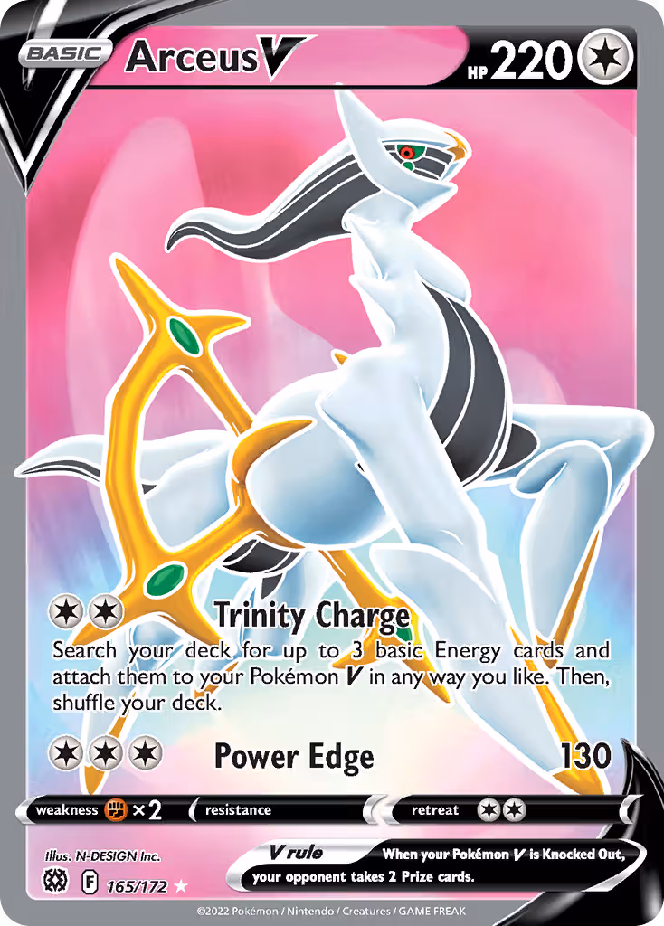 Arceus V 165/172 Pokemon card