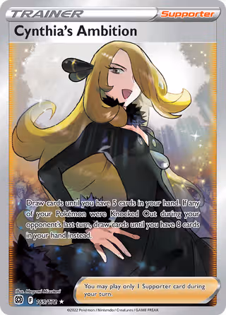 Cynthia's Ambition 169/172 Pokemon card