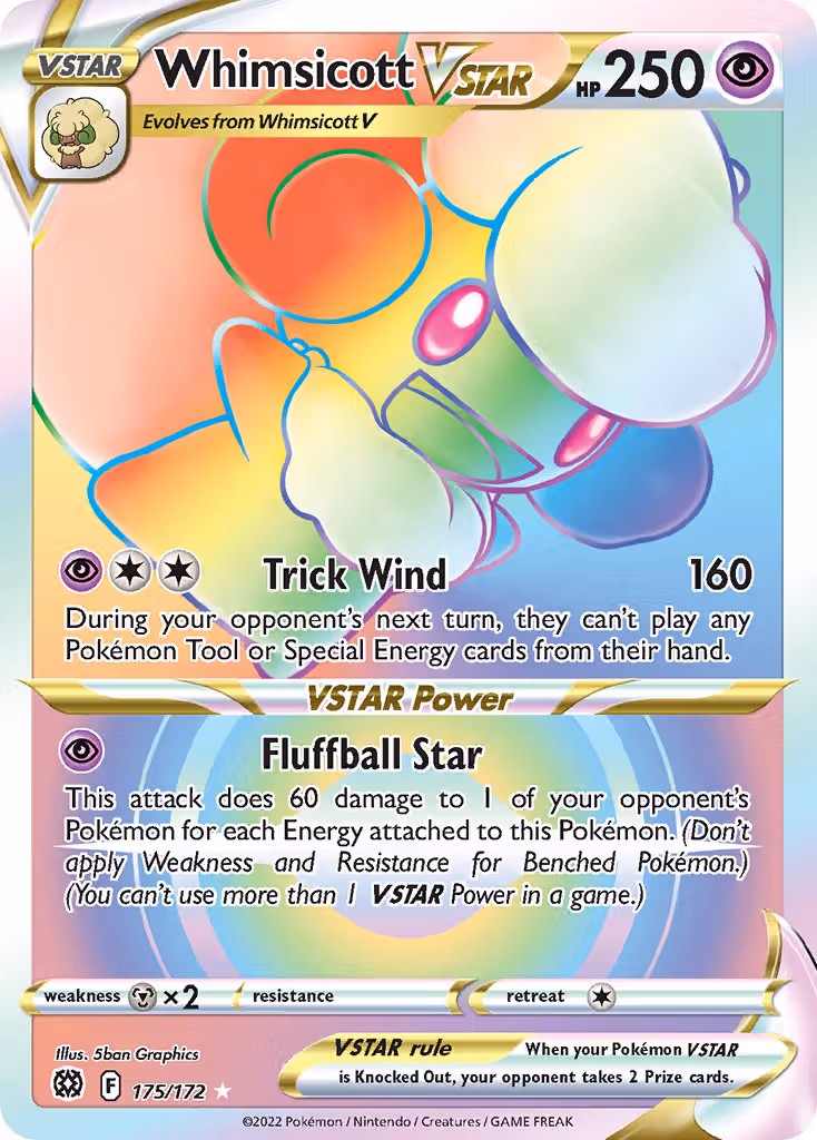Whimsicott VSTAR 175/172 Pokemon card
