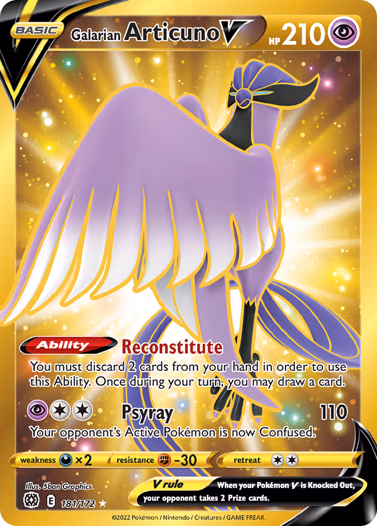 Galarian Articuno V 181/172 Pokemon card