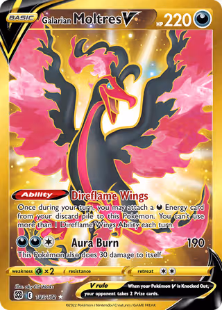 Galarian Moltres V 183/172 Pokemon card