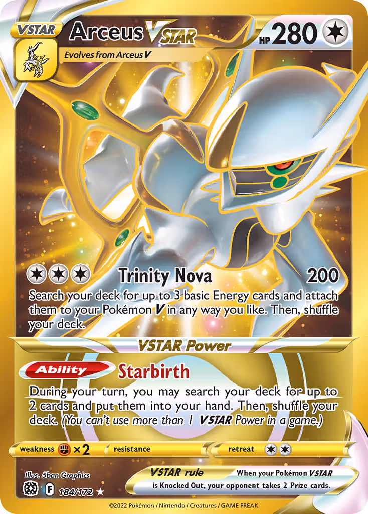 Arceus VSTAR 184/172 Pokemon card
