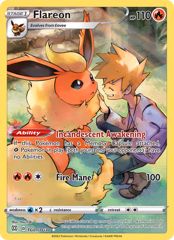 Flareon TG01 Pokemon card
