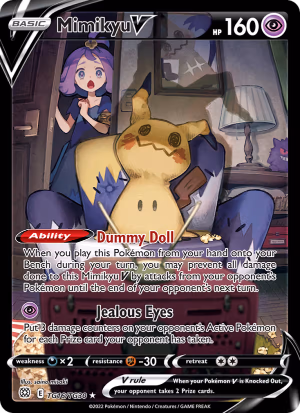 Mimikyu V TG16 Pokemon card