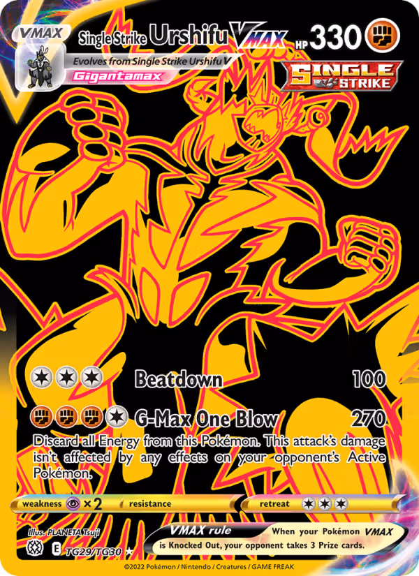 Single Strike Urshifu VMAX TG29 Pokemon card