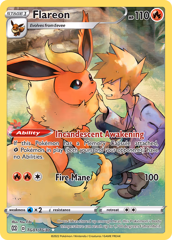 Flareon TG01 Pokemon card