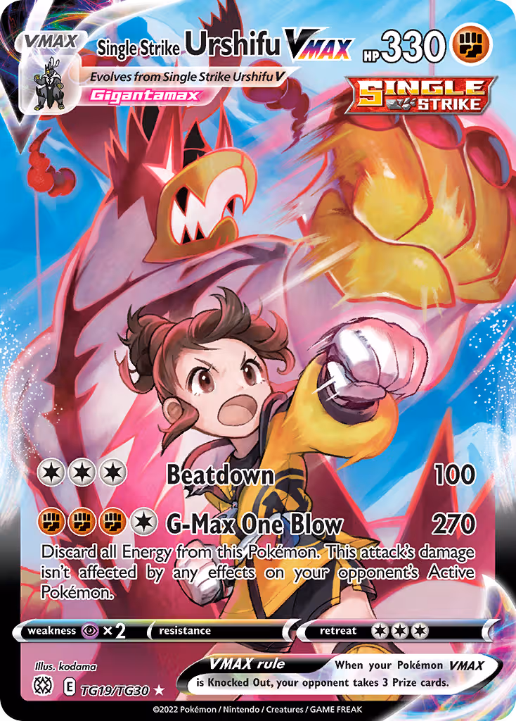 Single Strike Urshifu VMAX TG19 Pokemon card
