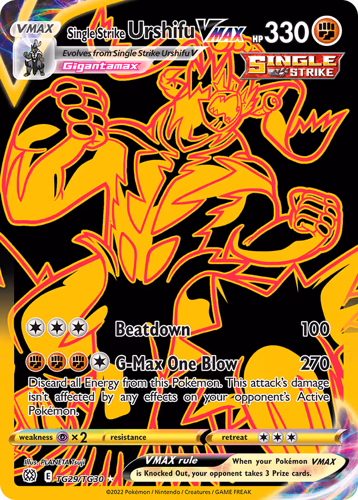 Single Strike Urshifu VMAX TG29 Pokemon card