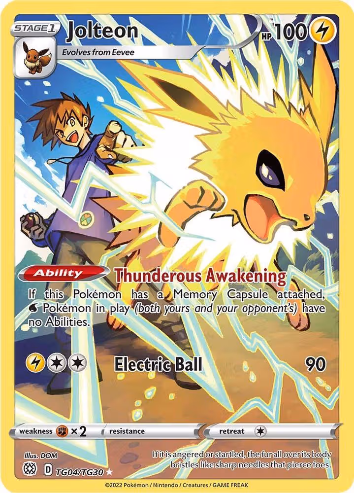 Jolteon TG04/TG30 Brilliant Stars Trainer Gallery Pokemon card