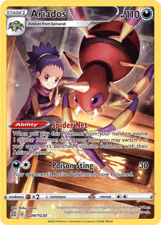 Ariados TG09 Pokemon card