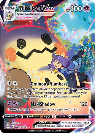 Mimikyu VMAX TG17 Pokemon card