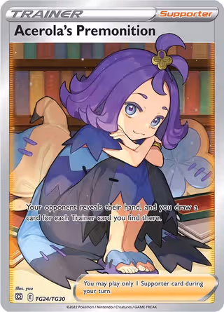 Acerola's Premonition TG24 Pokemon card