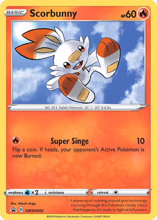 Scorbunny SWSH002 Pokemon card