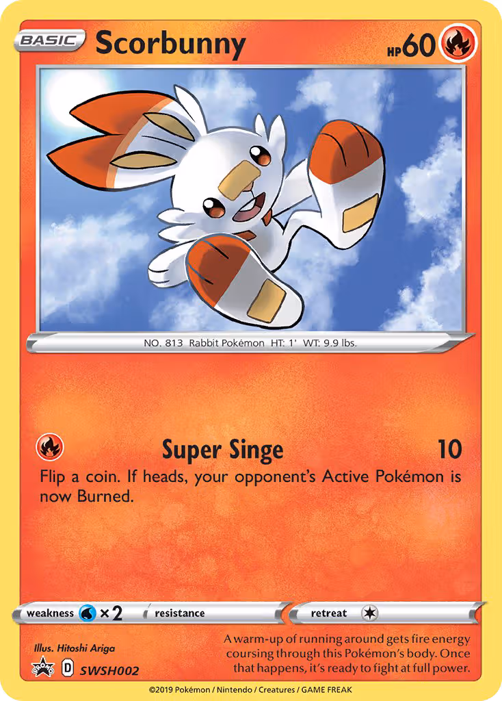Scorbunny SWSH002 Pokemon card