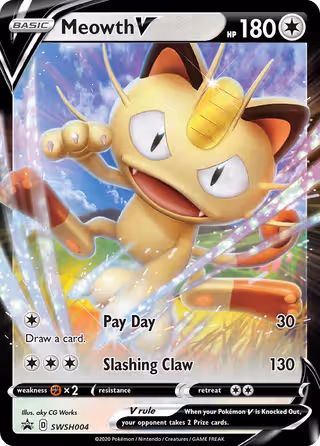 Meowth V SWSH004 Pokemon card