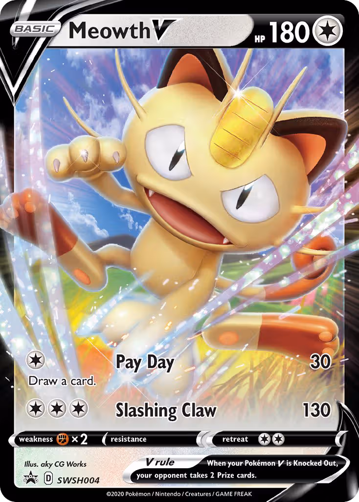 Meowth V SWSH004 Pokemon card