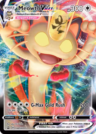 Meowth VMAX SWSH005 Pokemon card