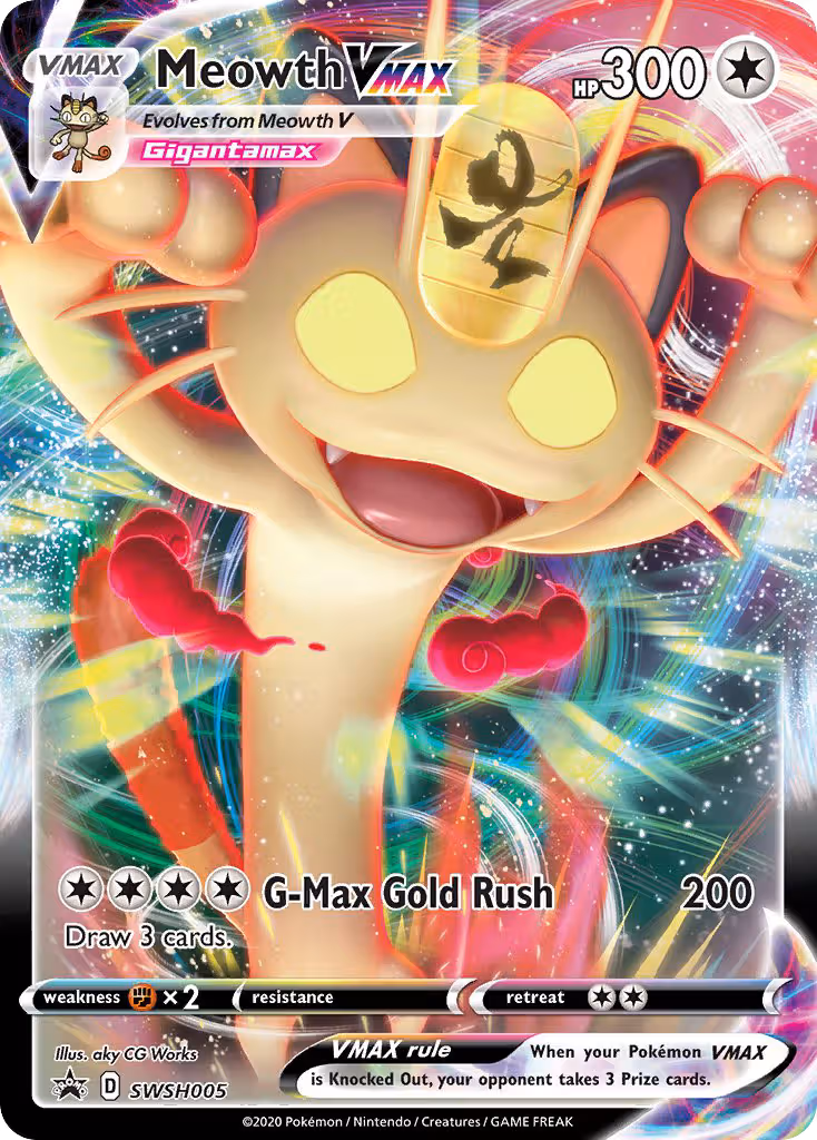 Meowth VMAX SWSH005 Pokemon card