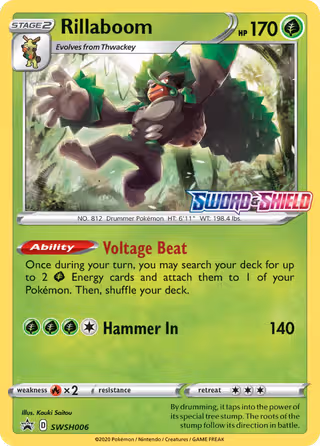 Rillaboom SWSH006 Pokemon card