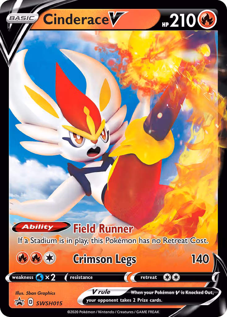 Cinderace V SWSH015 Pokemon card