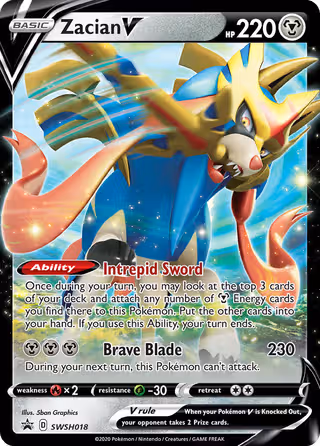 Zacian V SWSH018 Pokemon card