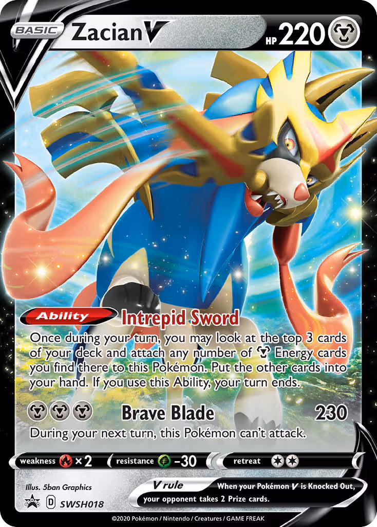 Zacian V SWSH018 Pokemon card